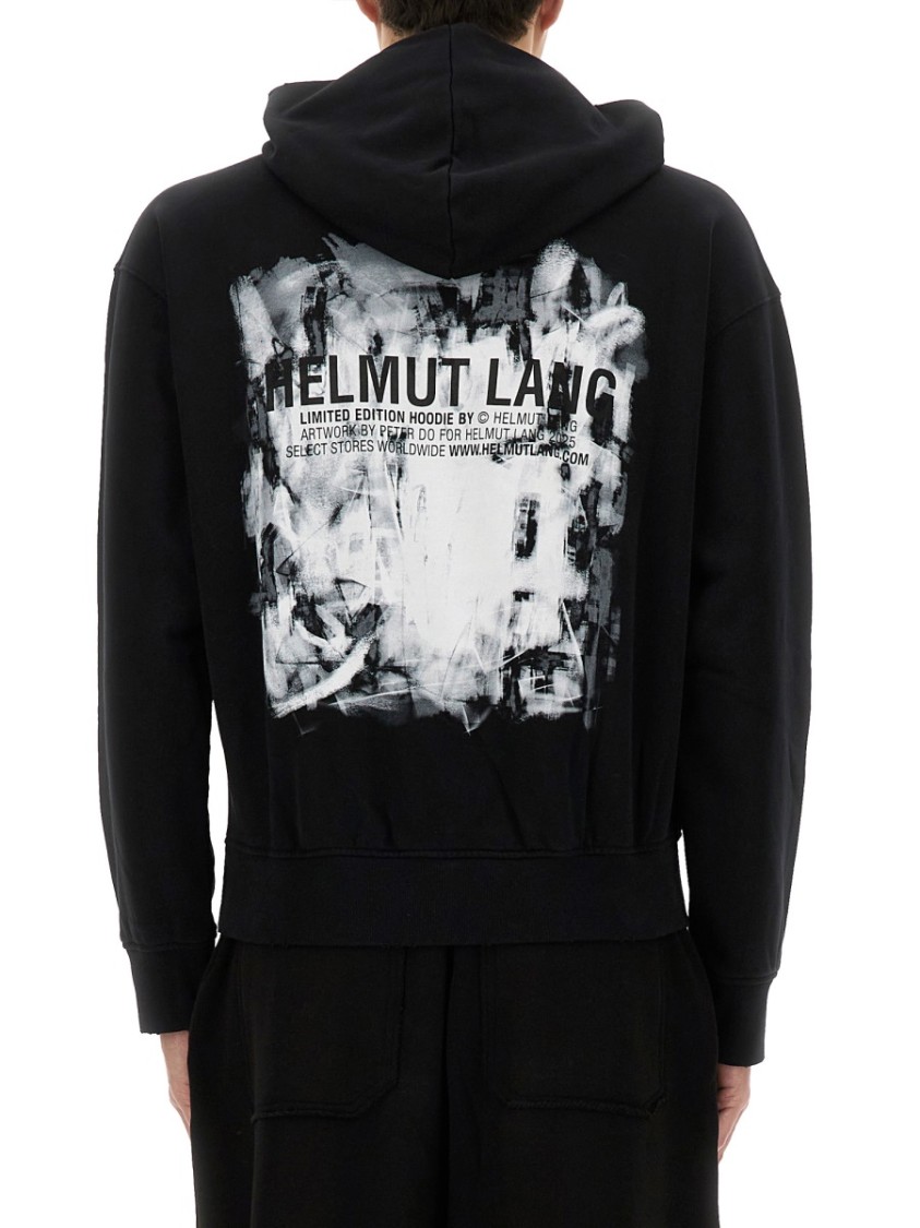 Helmut Lang Black Scribble Hoodie In Black