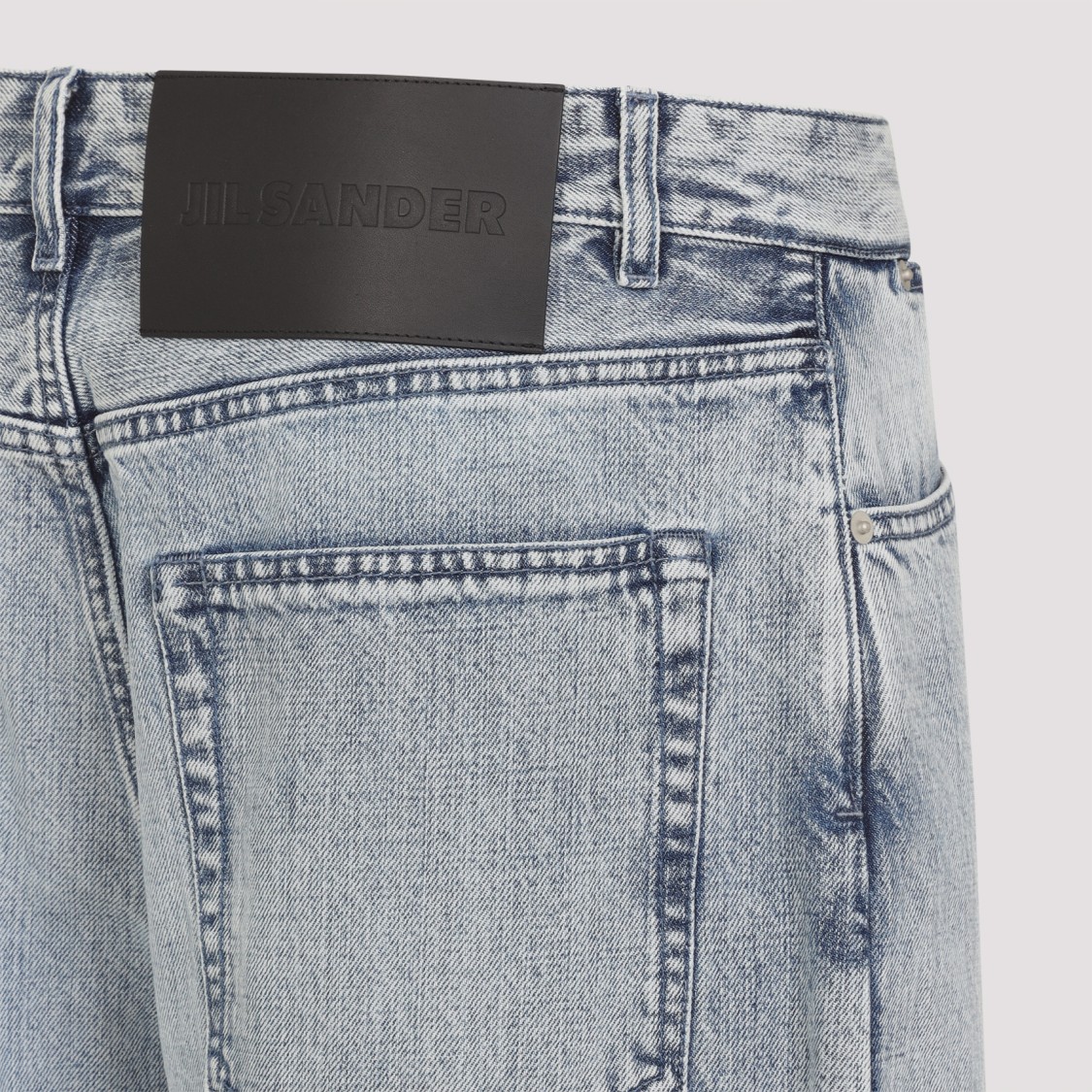 Jil Sander Antartic Blue Cotton 183 Aw 23 Treated Trousers In Gray