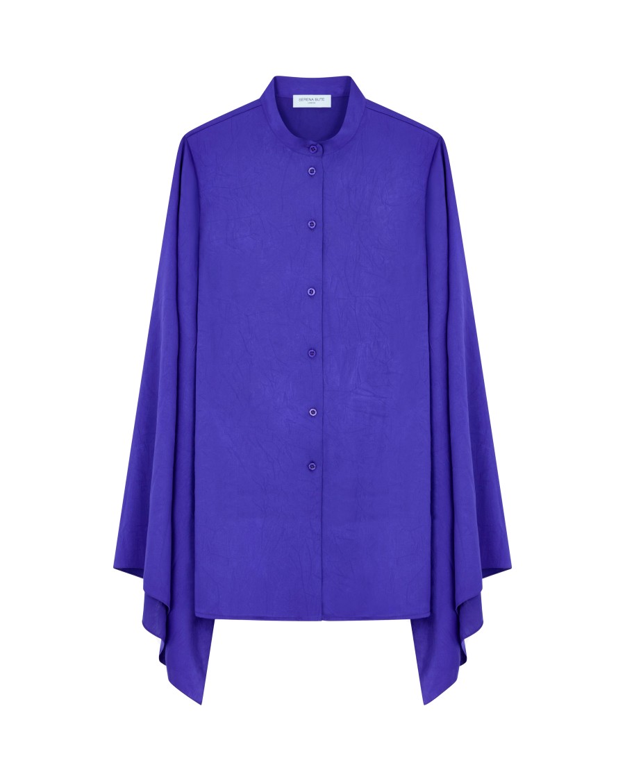 Serena Bute Kimono Sleeve Shirt - Violet Blue