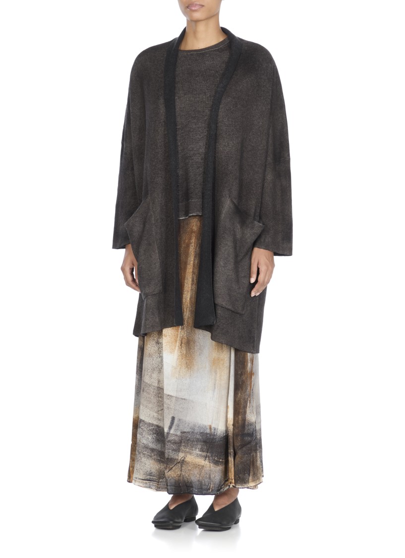 Avant Toi Dark Grey Wool And Cashmere Cardigan In Black