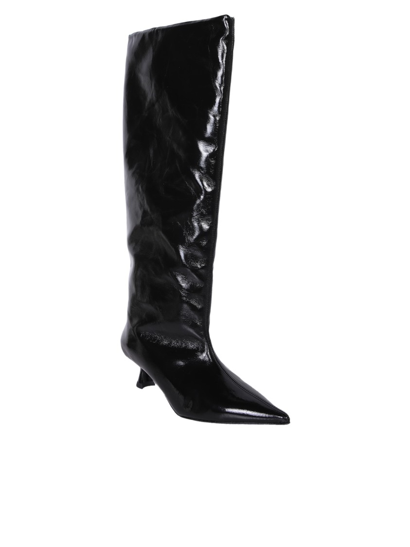 Ganni Ankle Boots With Design And Fit In Black