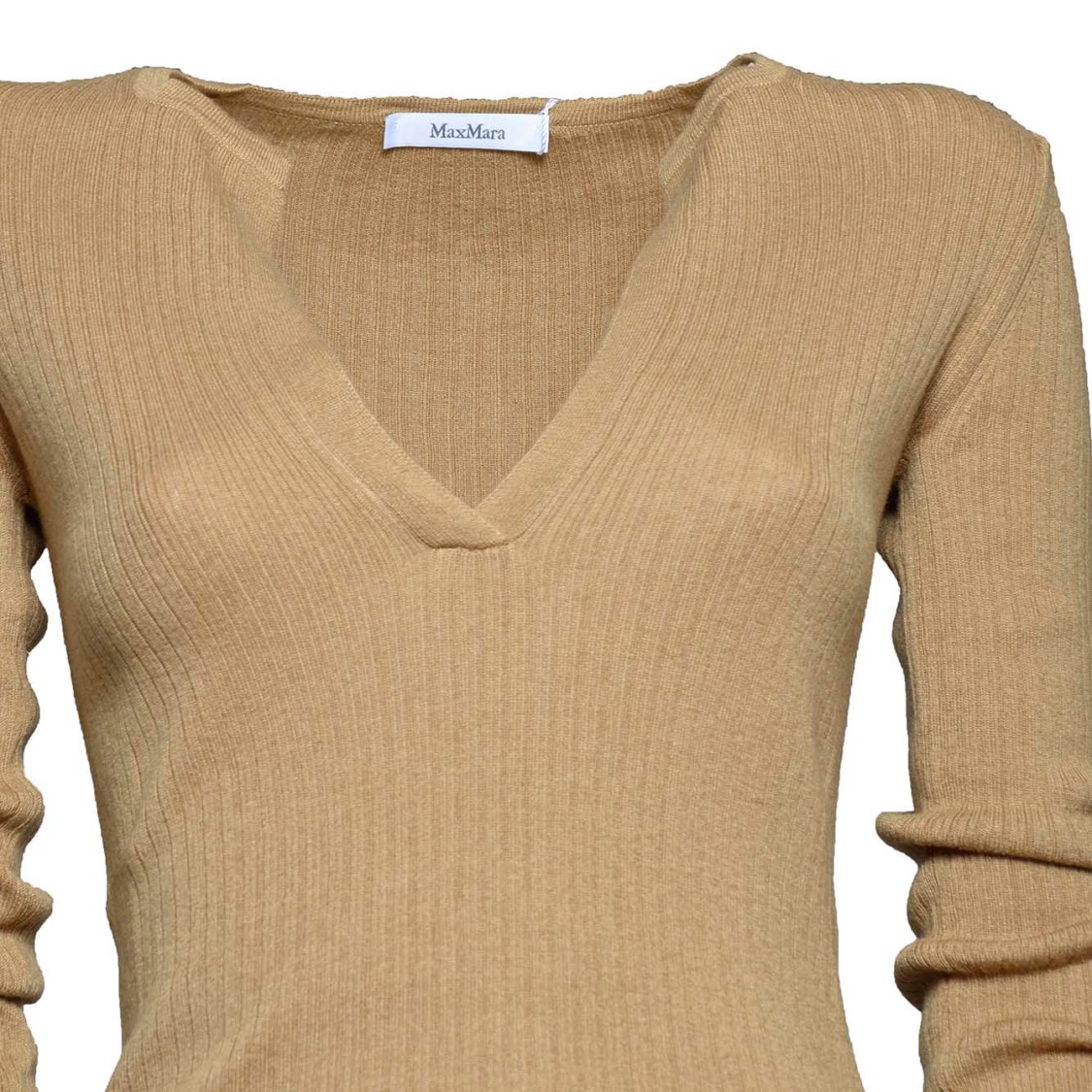Max Mara Urlo Silk Knit Sweater In Camel In Neutral