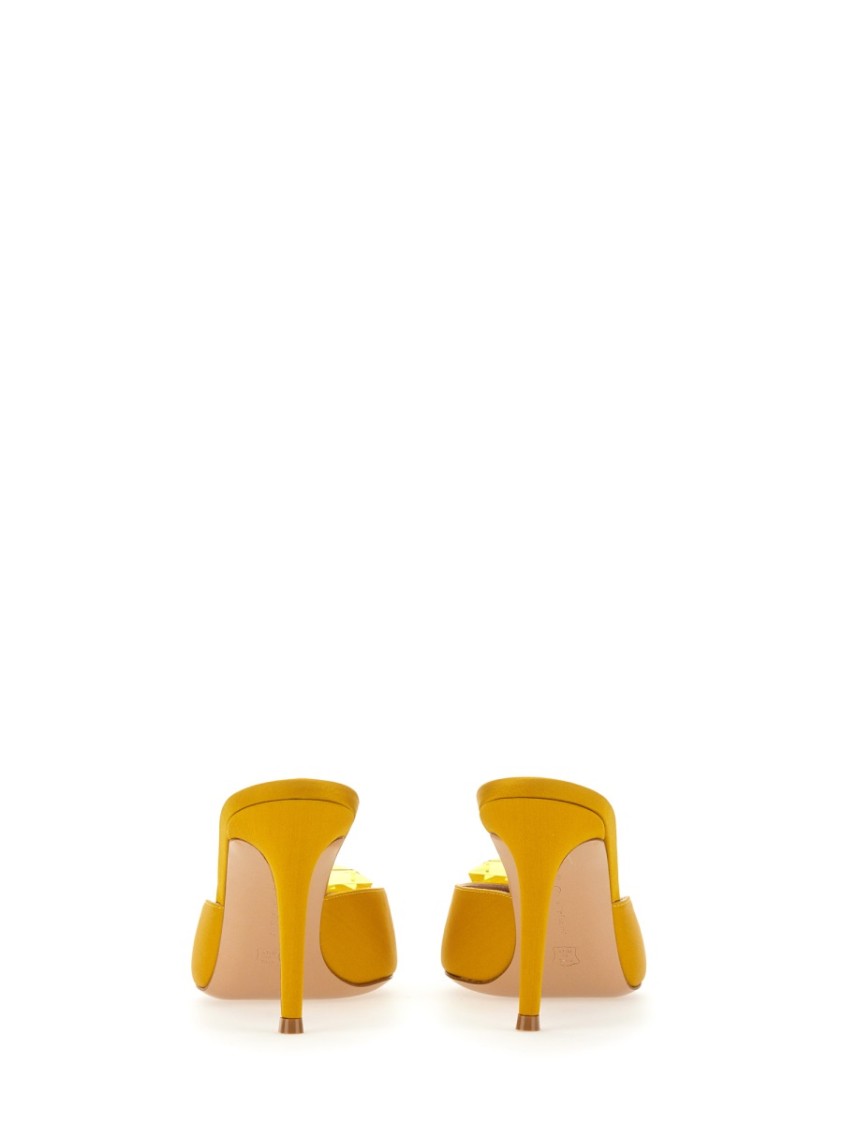 Gianvito Rossi Jaipur Mule With Jewel Embellishment In Yellow