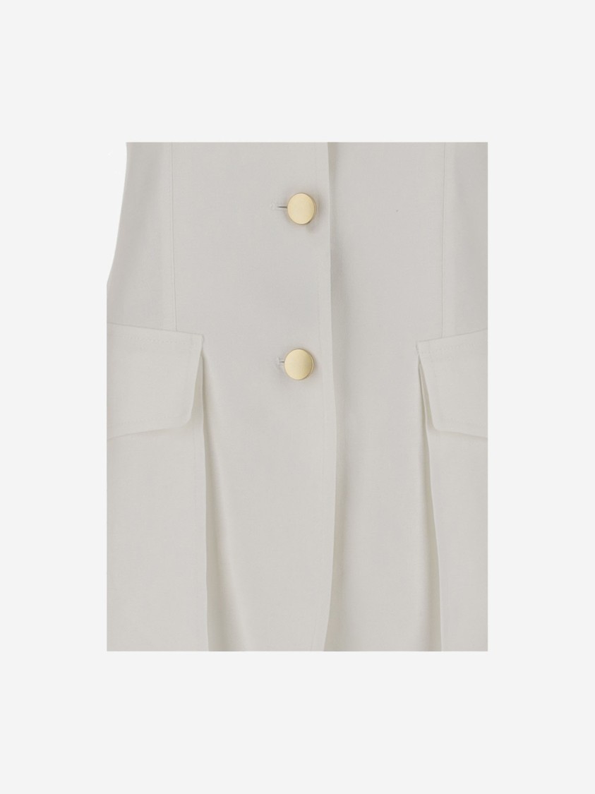 Tagliatore Single-breasted Linen Jacket In White