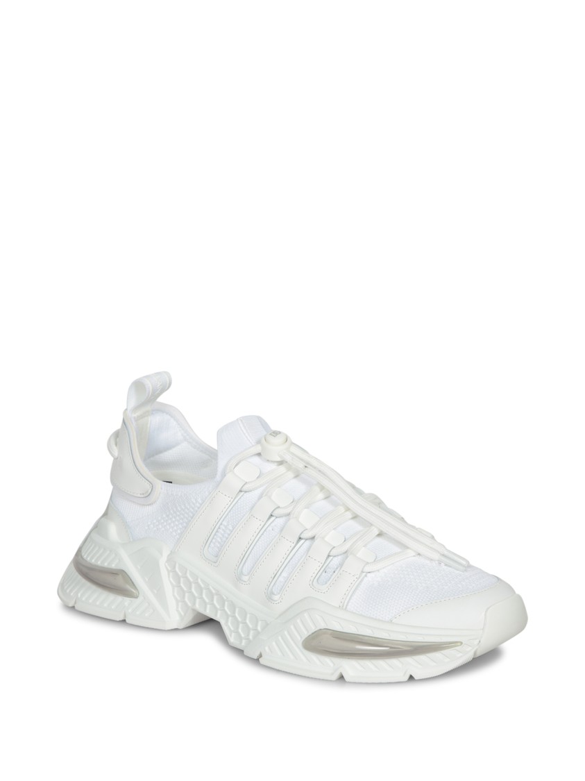 Dolce & Gabbana White Sneakers With Modern Silhouette And Unique Lacing System In White