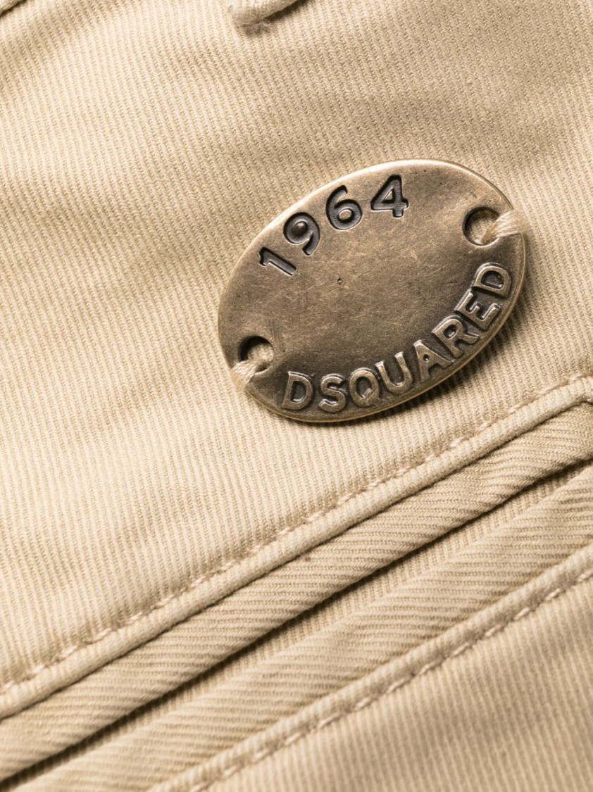 Shop Dsquared2 Tapered Cropped Cargo Trousers In Neutrals