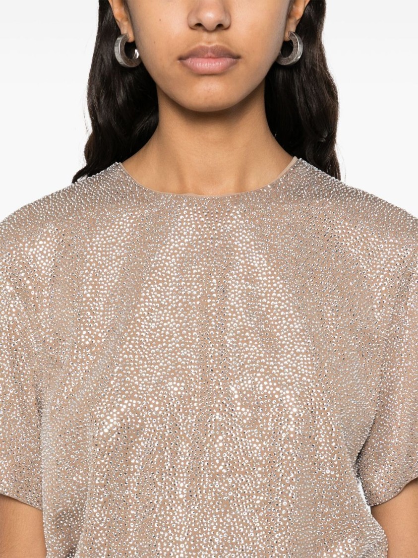 Giuseppe Di Morabito Textured Surface T-shirt With Keyhole Detail In Neutral