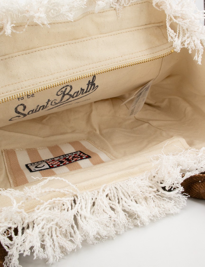 MC2 SAINT BARTH MC2 SAINT BARTH SPACIOUS COTTON CANVAS SHOULDER BAG 