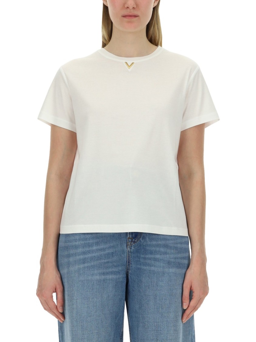 Shop Valentino Relaxed-fit Jersey T-shirt With Subtle Logo Detail
