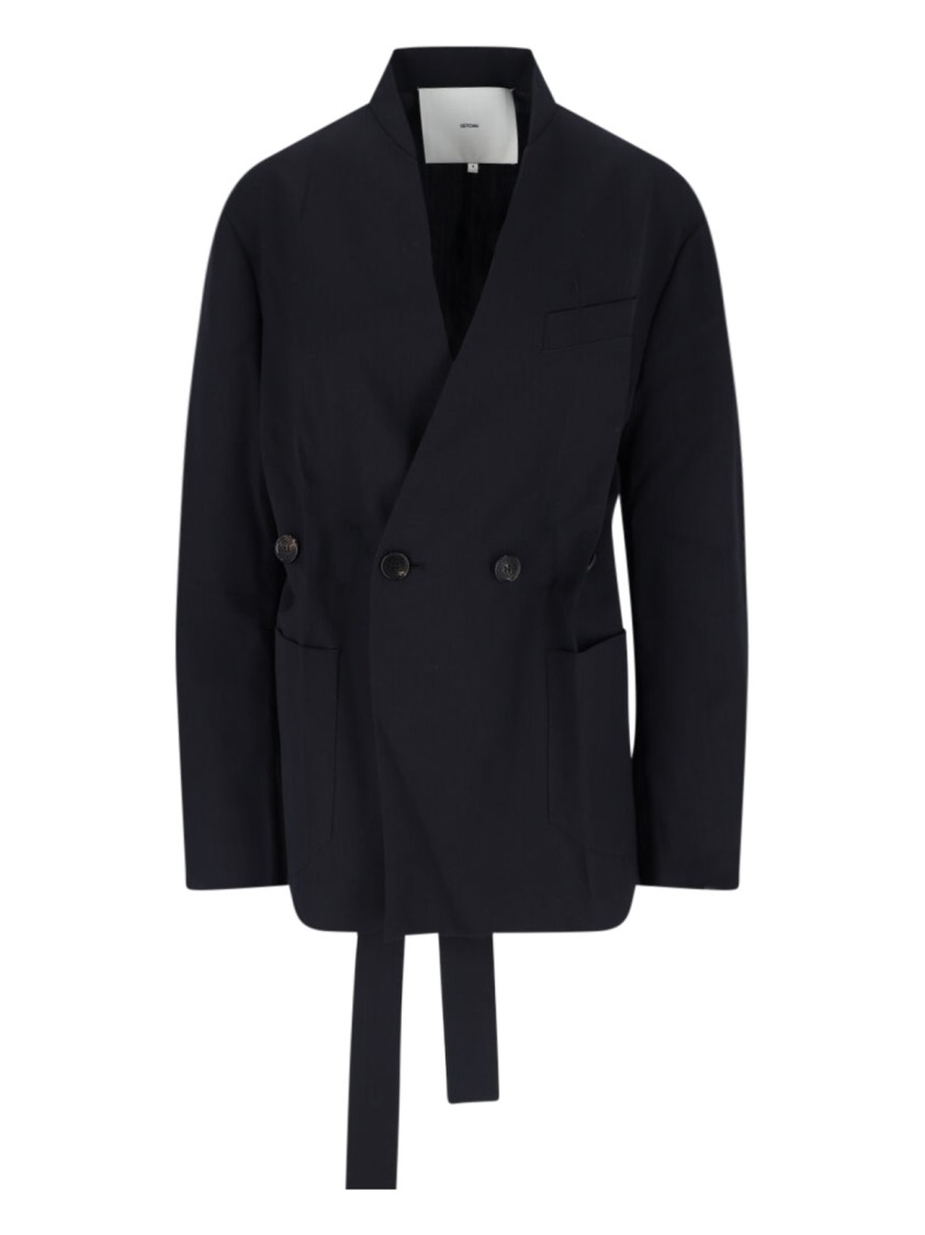 SETCHU SETCHU DOUBLE-BREASTED BLAZER – NAVY