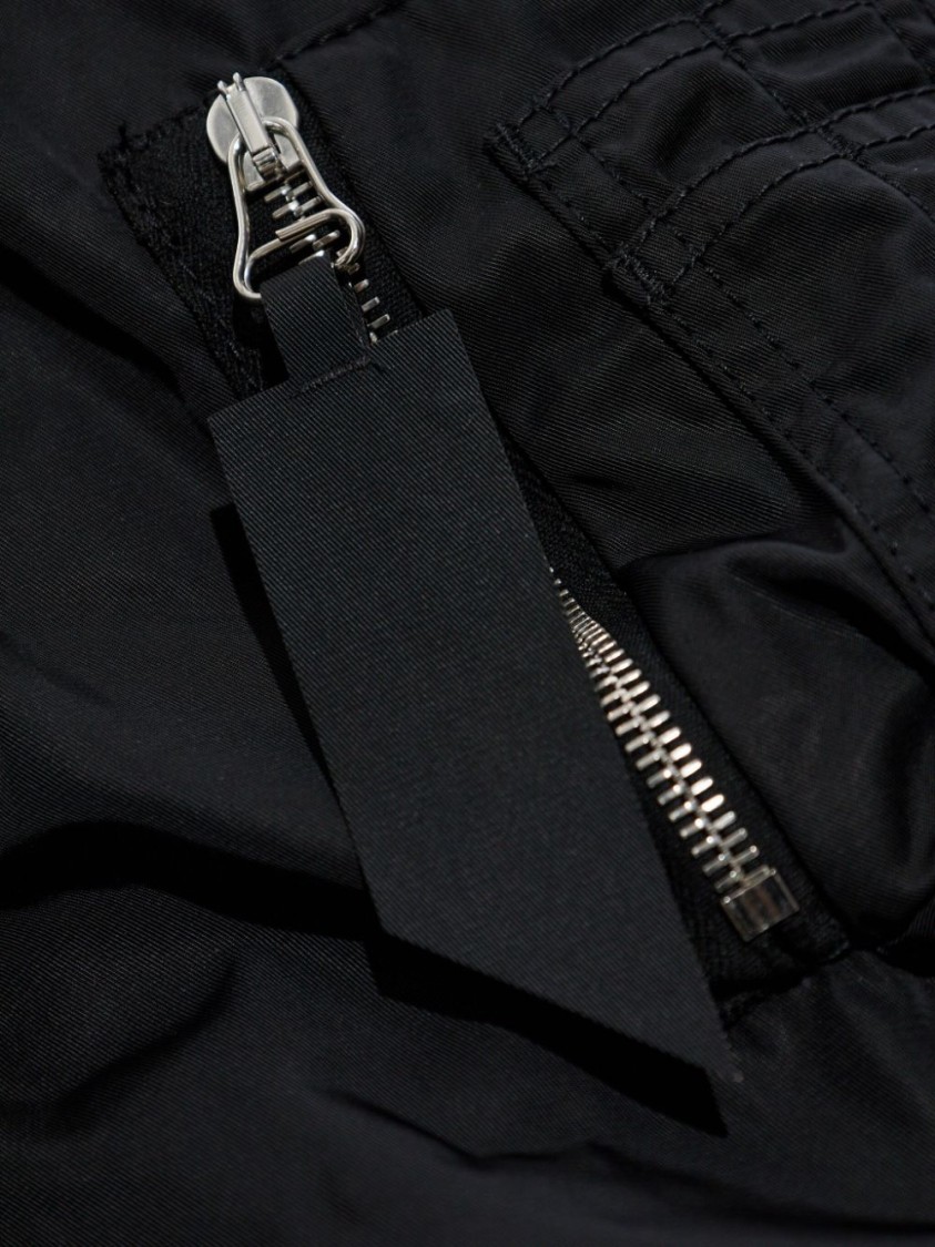 Attico Bishop-sleeves Bomber Jacket In Black