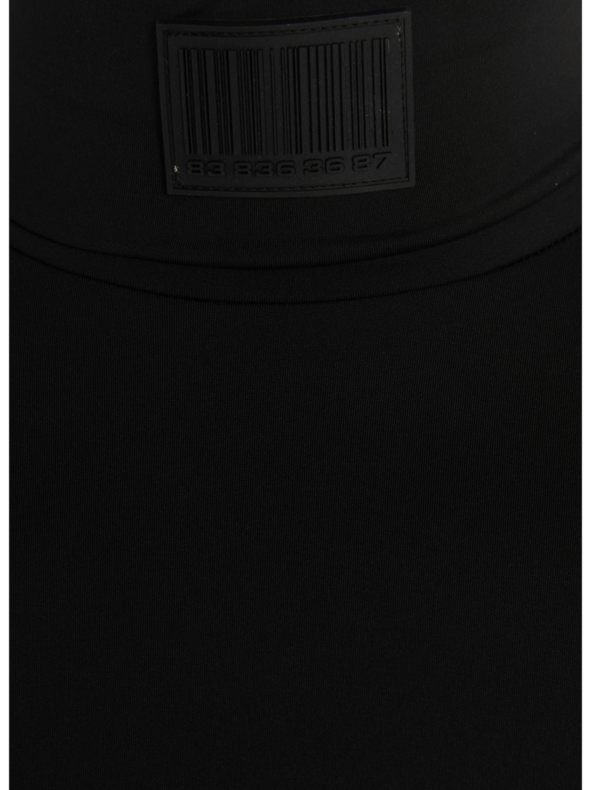 Vtmnts Turtleneck Logo Sweater In Slim Fit In Black