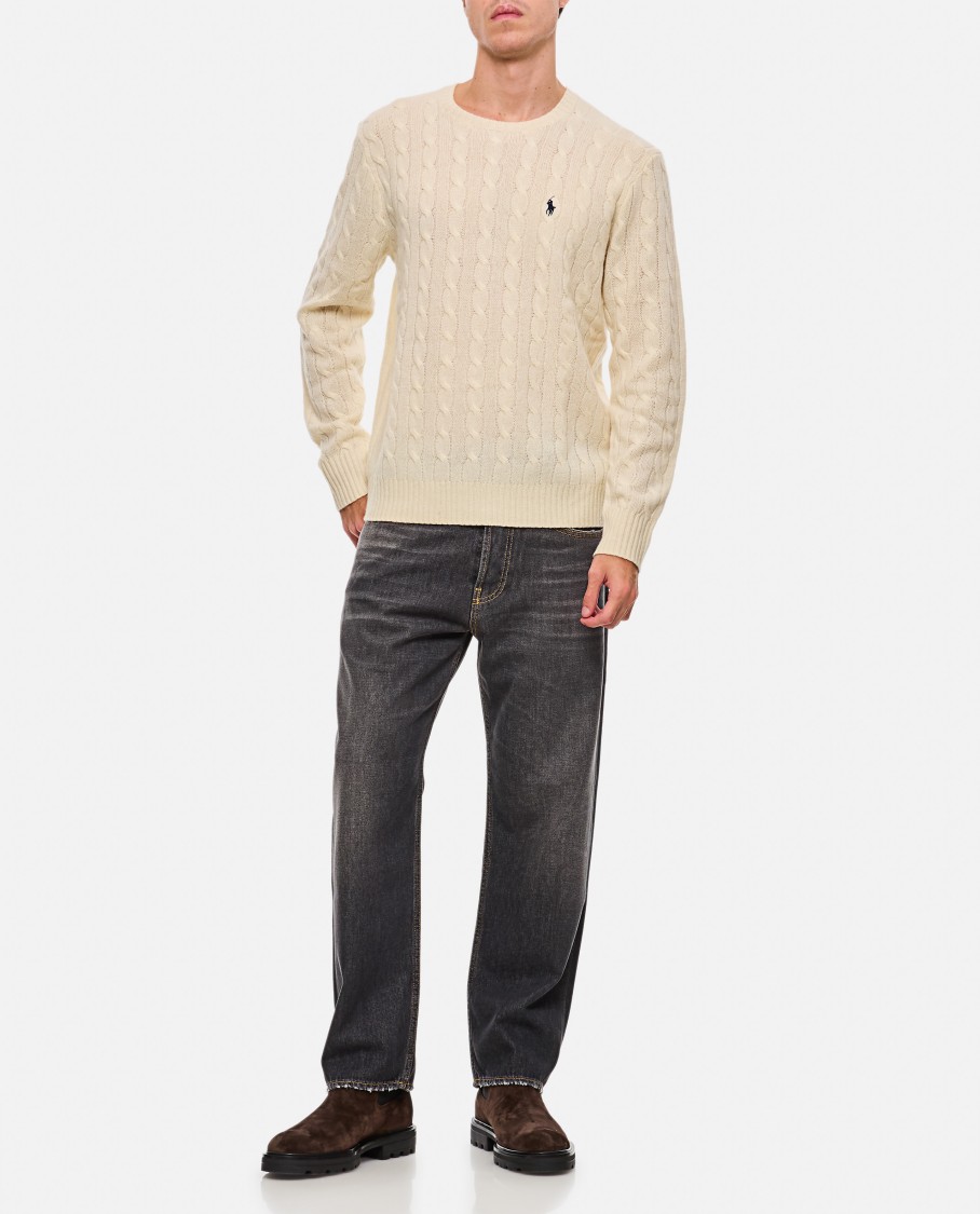 Polo Ralph Lauren Braided Sweater Sweaters And Cardigans In Neutrals
