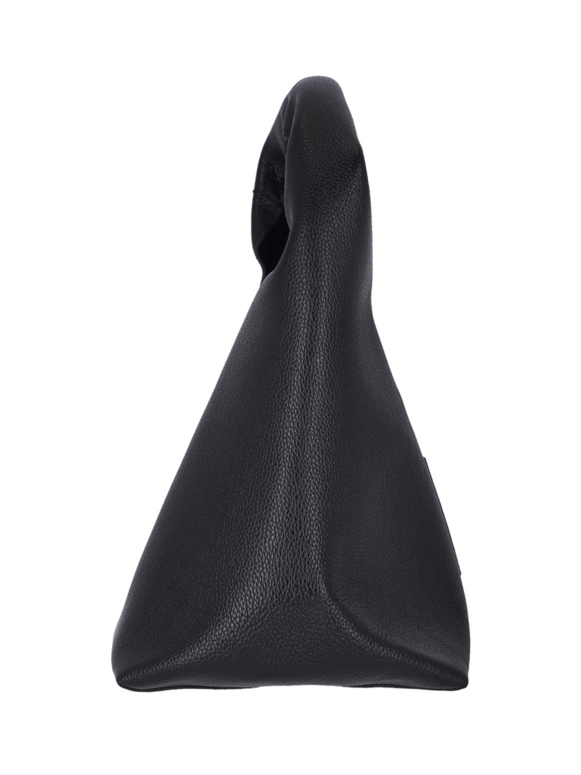 Marc Jacobs Soft Hammered Leather Tote Bag With Tonal Logo In Black
