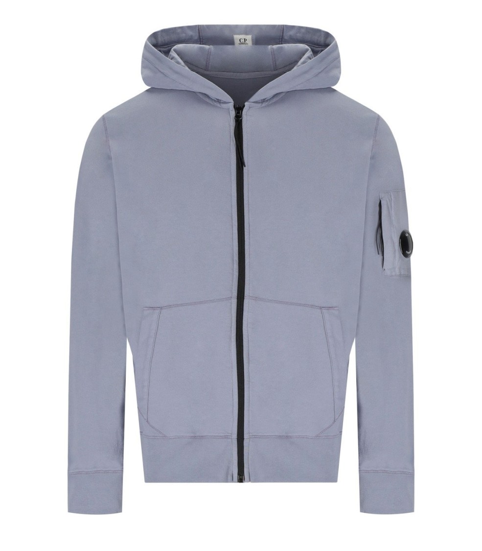 C.p. Company Light Fleece Full Zip Hooded Sweatshirt In Purple