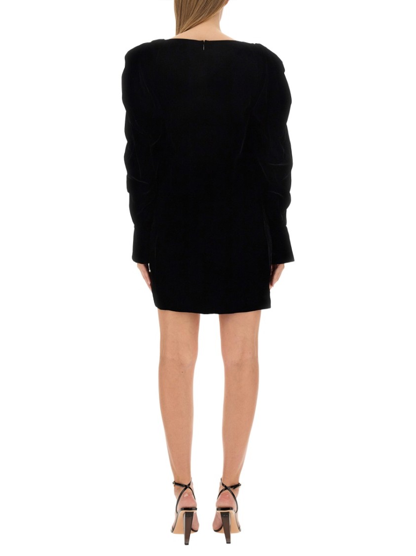 Nina Ricci Slim Fit Mini Dress With Voluminous Sleeves In Black