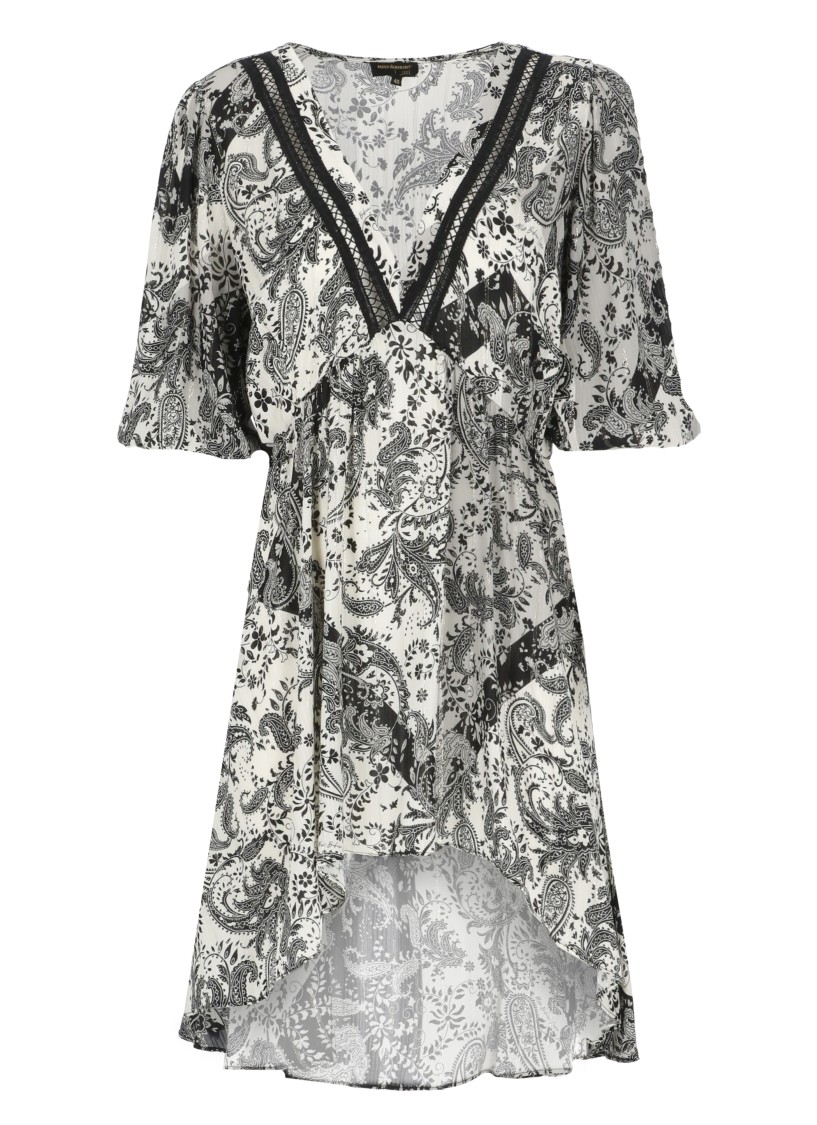 Miss Bikini Ivory Viscose Dress With Lurex Detailing
