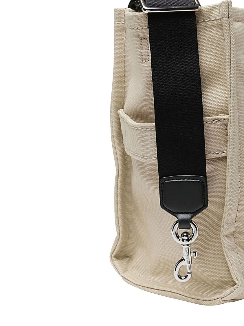 Marc Jacobs Structured Beige Tote Bag With Dual Handles And Bold Branding In Neutral