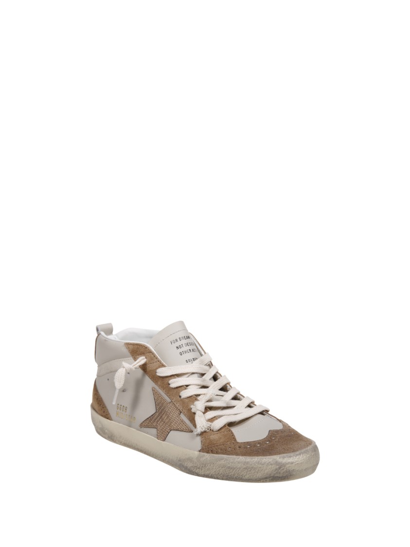 Golden Goose Mid Star Leather Upper Nabuk Star Suede Toe In Brown