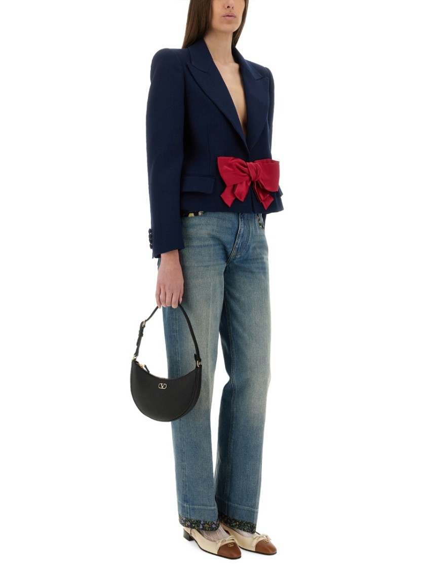 VALENTINO VALENTINO STRAIGHT-FIT DENIM PANTS WITH COLORFUL EMBELLISHMENTS 