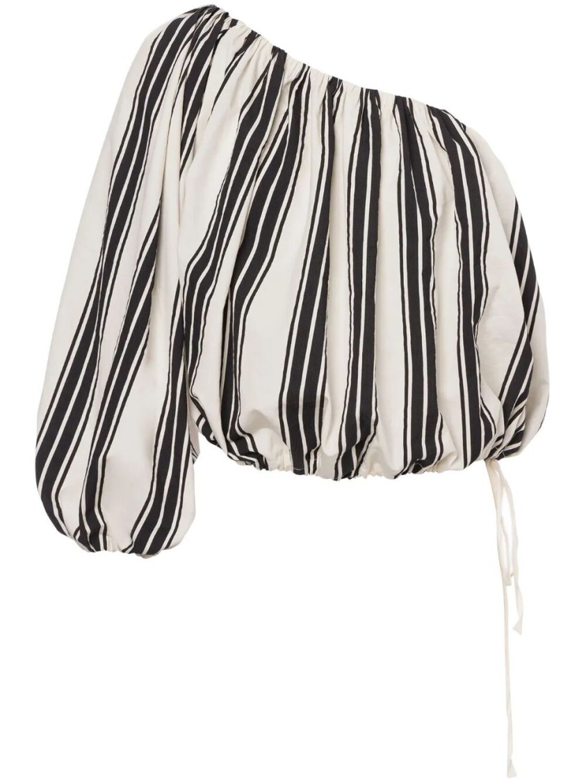 Philosophy Di Lorenzo Serafini One-shoulder Top With Puff Sleeves