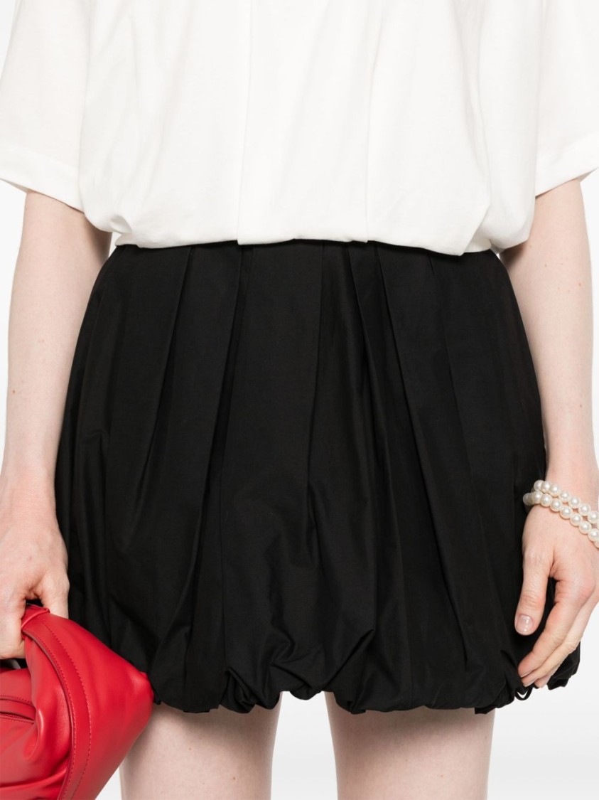 Shop Pinko Pleated Black Skirt With Drawstring Hem