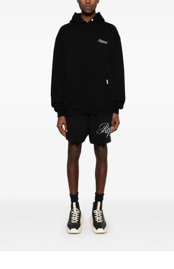 Represent Black Hoodie With Logo Lettering Detail On The Front And Maxi Logo Print On The Rear In Cotton Man