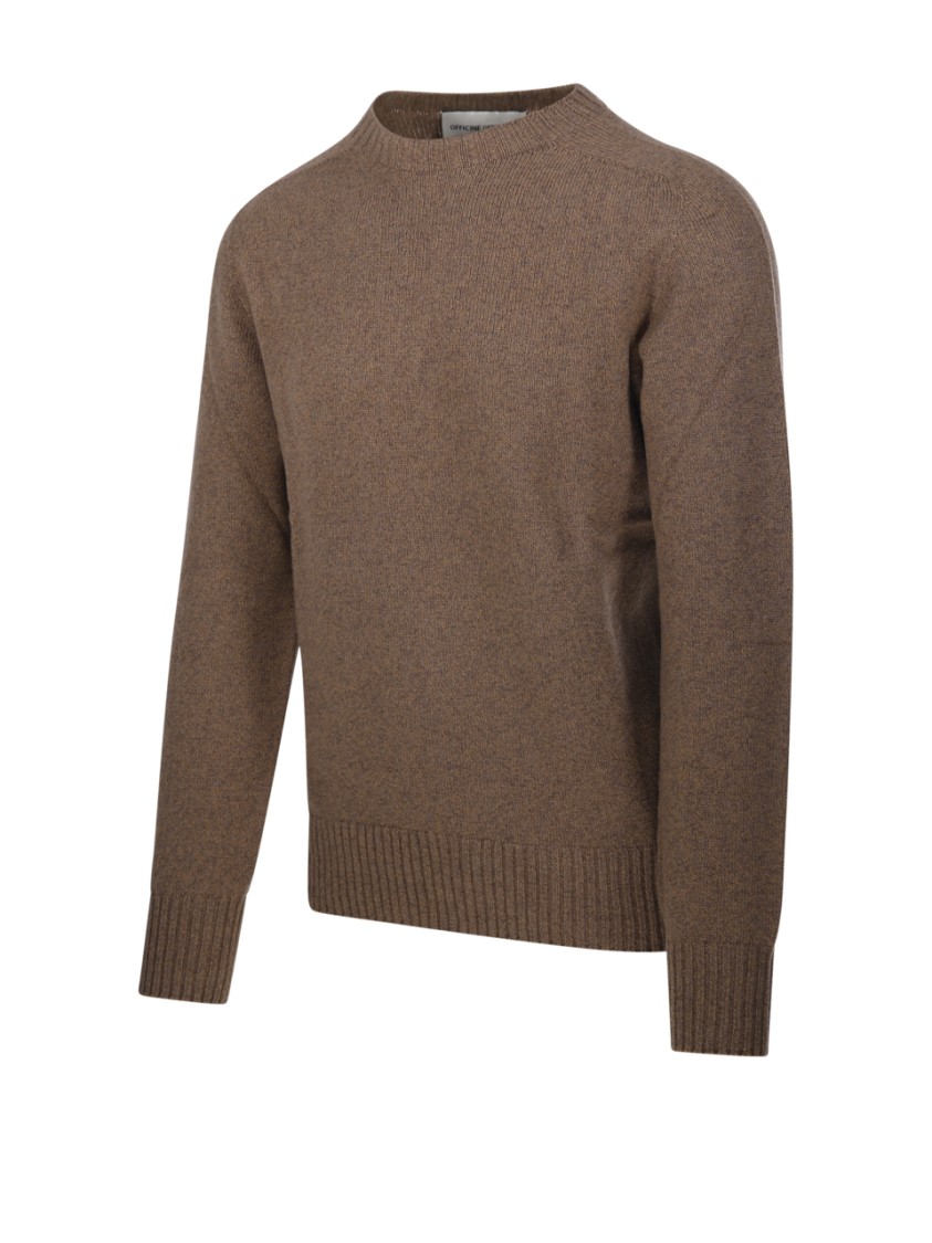 Shop Officine Generale Seamless Brown Sweater