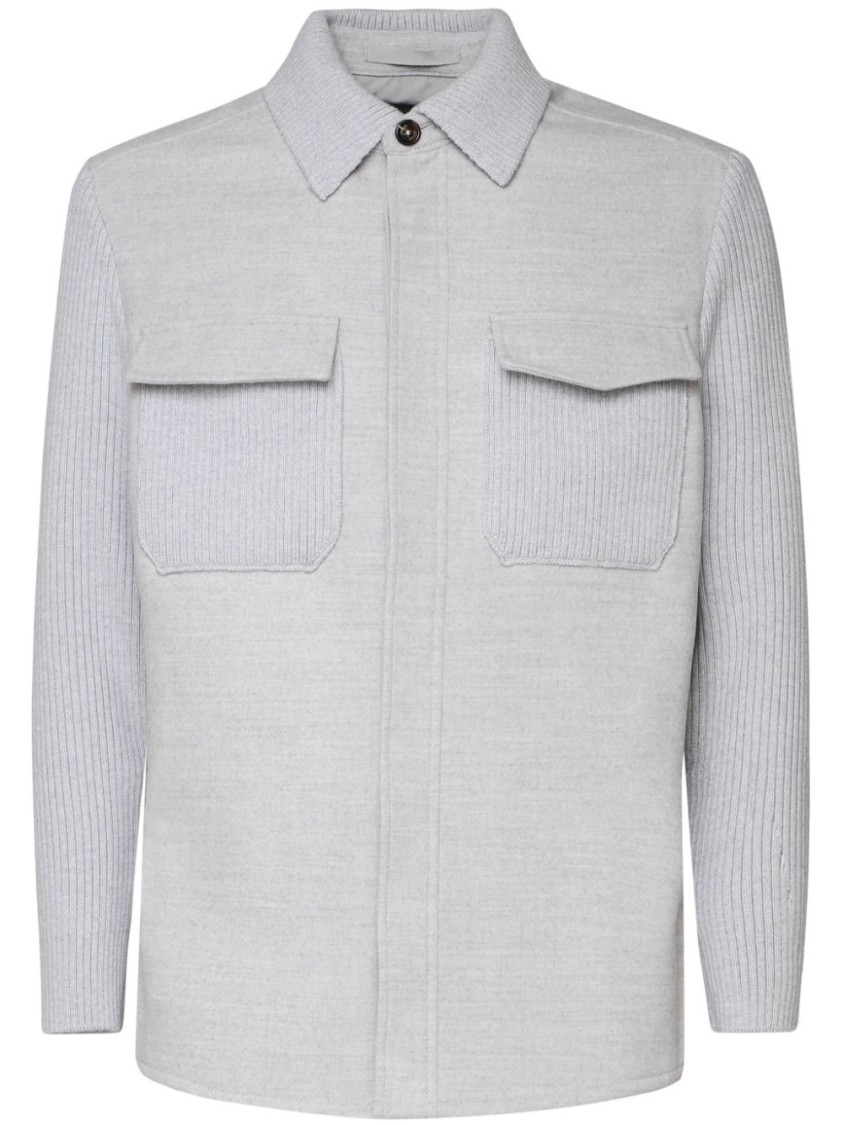Eleventy Overshirt Jacket In White