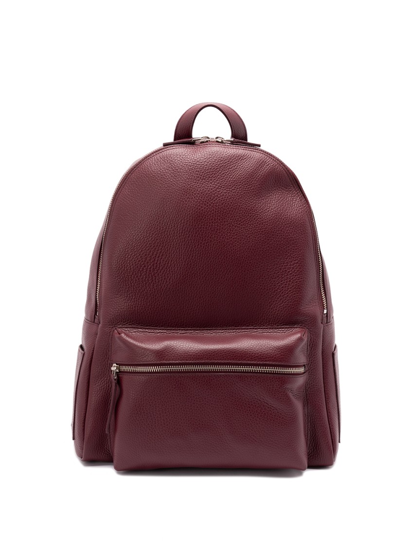 Orciani `micron` Leather Backpack In Pink