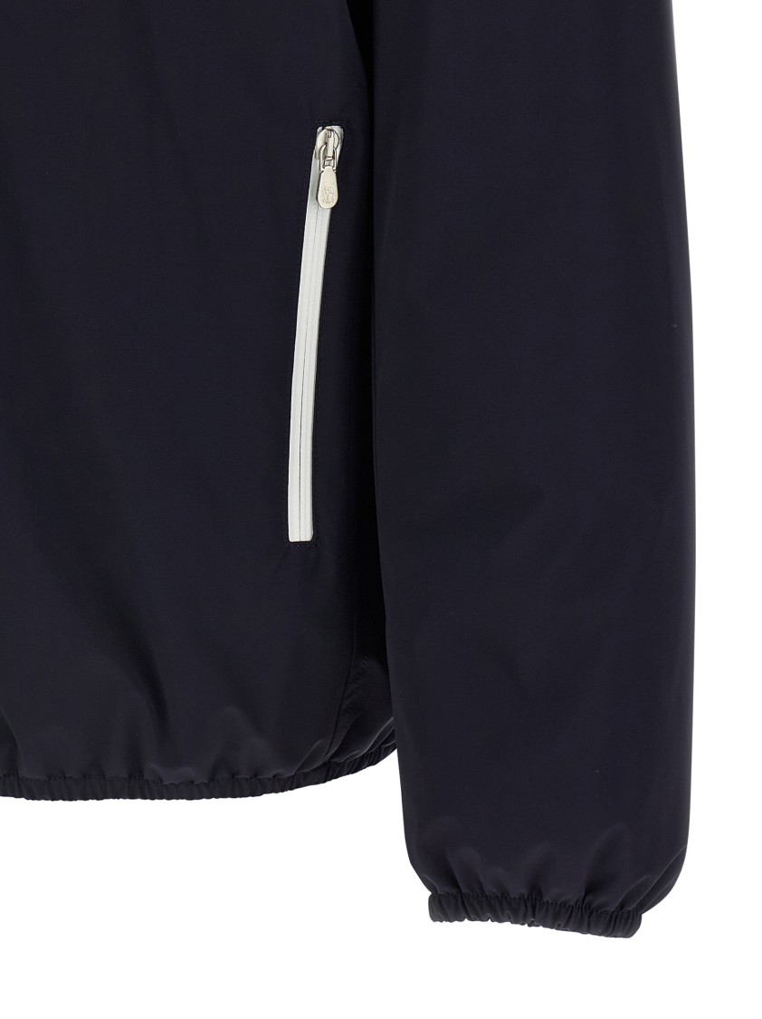 Brunello Cucinelli Waterproof Hooded Jacket In Blue