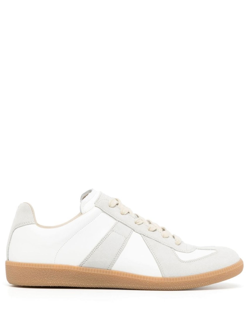 Shop Maison Margiela White Leather Sneakers