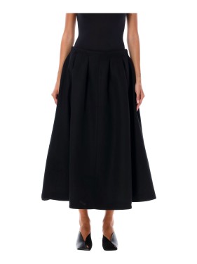 Patou Beige Wool Blend Skirt Midi in Brown | THE LIST