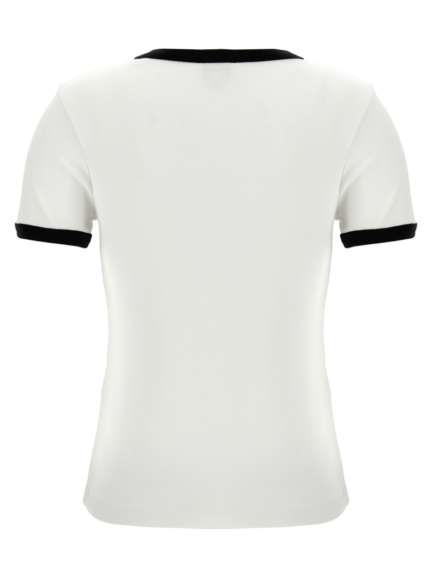 Kenzo White Crewneck T-shirt With Logo Patch On The Front And Contrasting Details In White