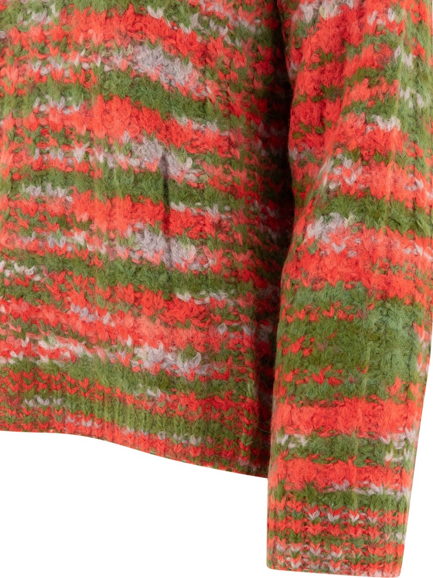 Bode Striped Alpaca And Merino Wool Blend Knitwear In Animal Print