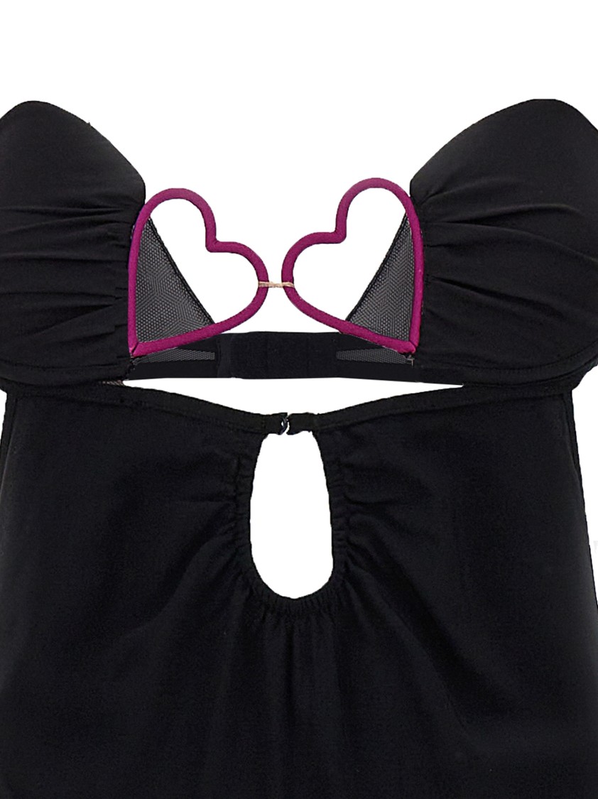 Nensi Dojaka Long Dress With Heart Detail In Black