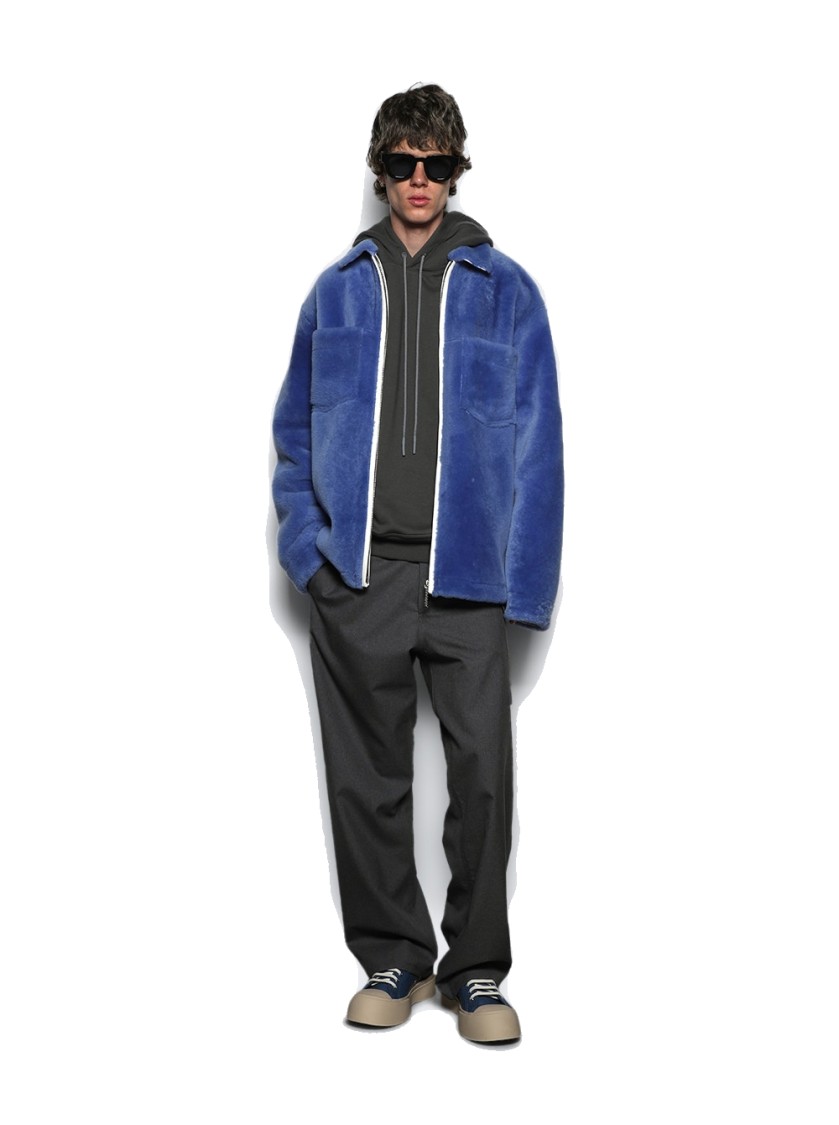 Marni Gray Loopback Cotton Jersey Hoodie In Grey