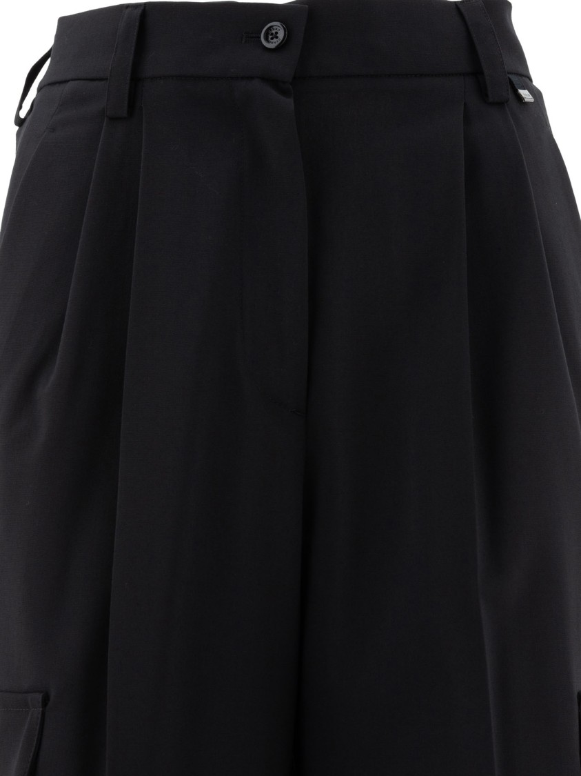 Herno Wool Blend Cargo Trousers In Black