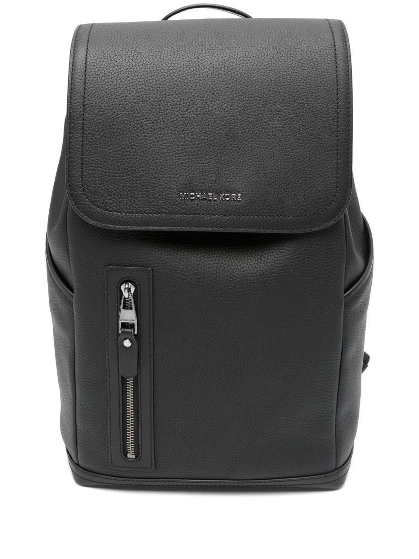 Michael Kors Textured Leather Backpack With Flap Closure