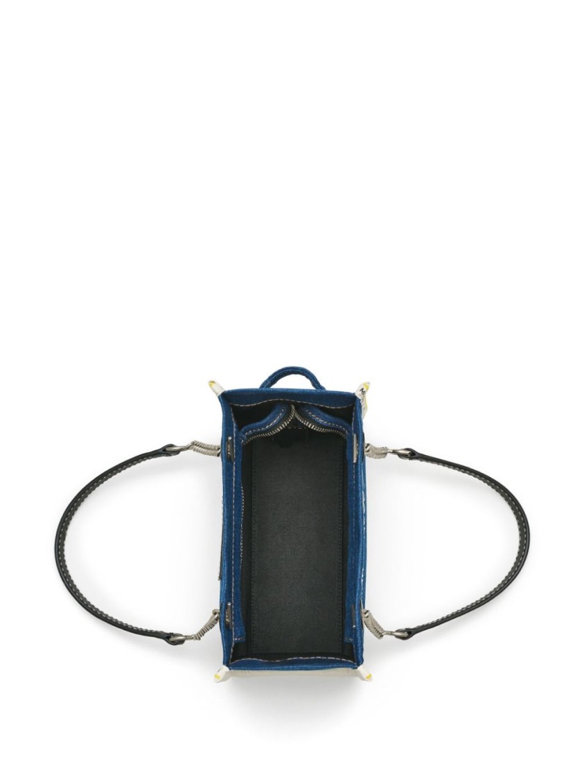 Marc Jacobs Sac Cabas The Denim Chain Micro Tote Bag In Blue