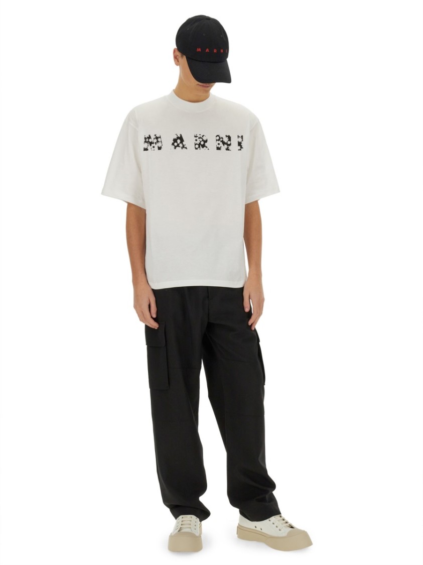 Shop Marni Oversize Fit T-shirt In White