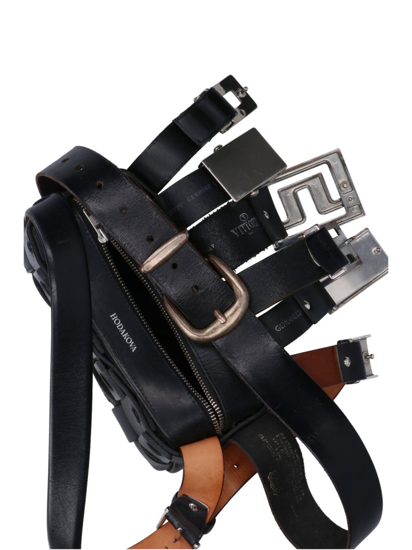 Hodakova "baguette" Bag With Buckles - Black