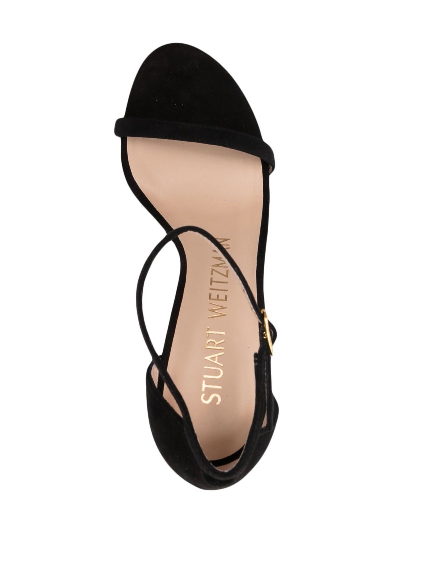 Stuart Weitzman Part-open High Heel Sandals In Black