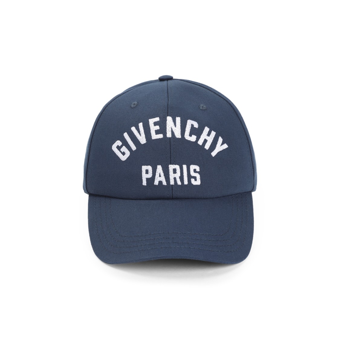 Givenchy Navy-blue Cotton Curved Cap In Green