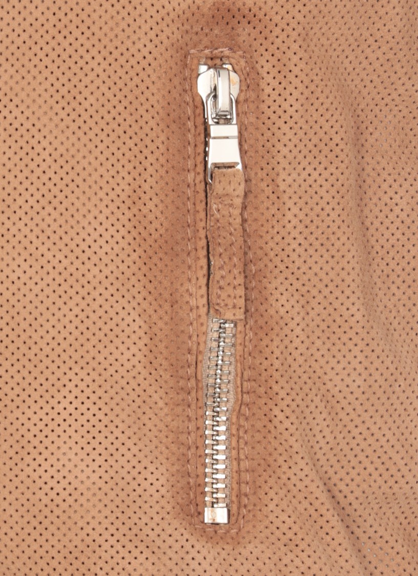 Shop The Jack Leathers Beige Quentin Perfo Leather Jacket