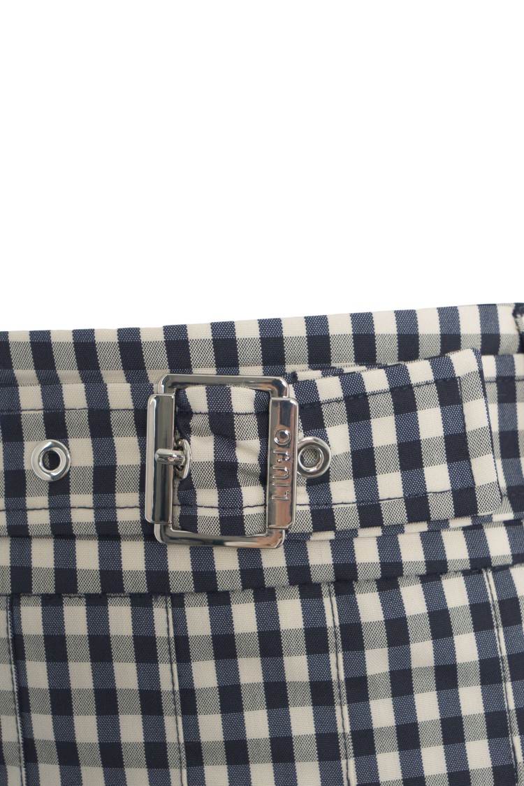 Liu •jo Liu Jo Check Pattern Pleated Miniskirt With Belt Loops