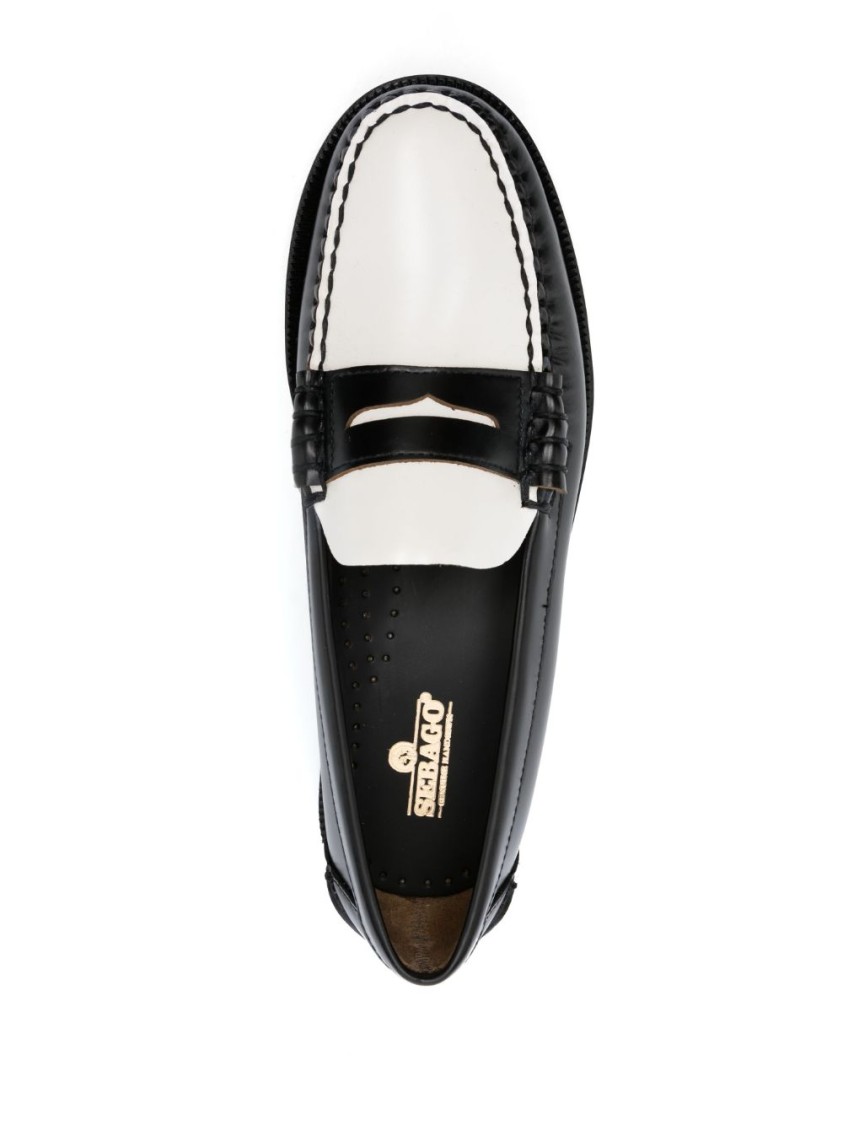 Sebago Loafer-style Black Flat Shoes With Refined Stitching In Black