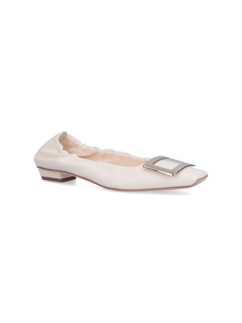 Roger Vivier Ballerine Flats With Draped Nappa Leather In White
