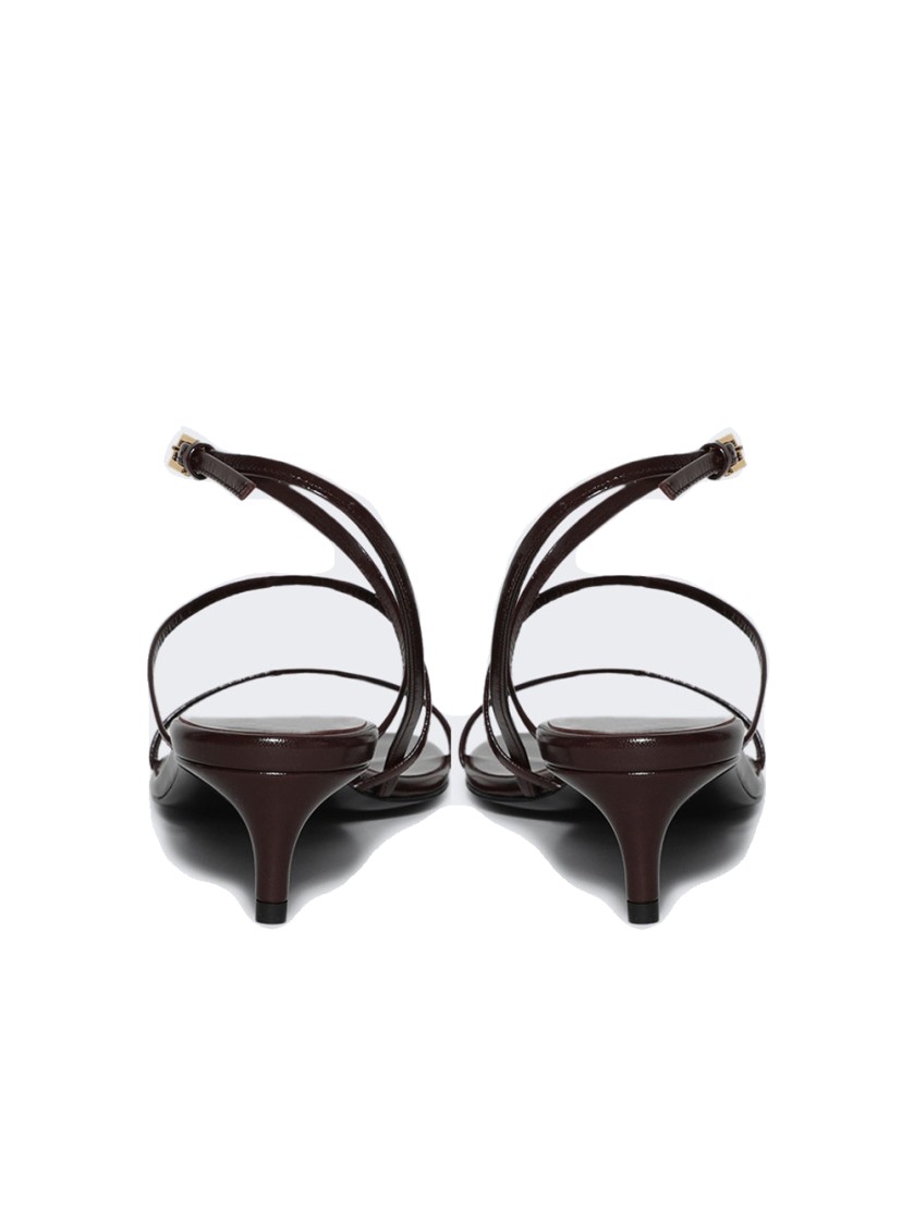 Khaite Loop Kitten Heel Sandal Red Wine In Burgundy