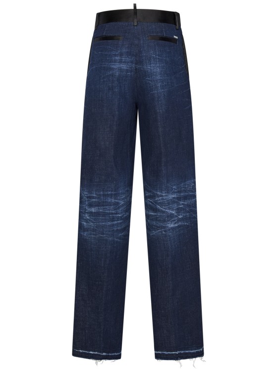 デニム・ジーパン Dsquared2 Ripped Denim Jeans With Silk Satin Accents Dsquared2 Ripped Denim With Silk Satin Accents | THE LIST